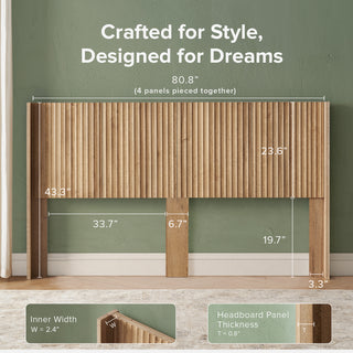 Brooklyn Headboard (King) + Side Tables (Pair), Golden Oak Set