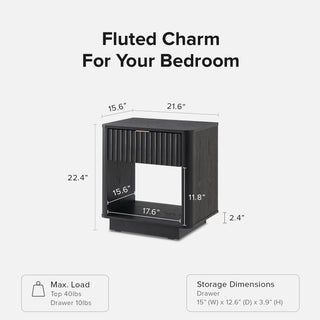 Brooklyn Nightstand, Black Oak