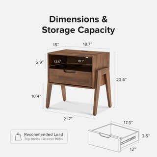 Ted Bed (King), Bench & Nightstands with Charging Ports (Pair)