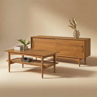 Retrovie Mid-Century Modern 59" TV Stand & 40" Coffee Table Set