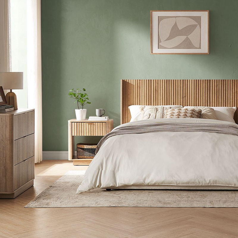 Brooklyn Bedroom Set - 3-Drawer Dresser (Pair) + Headboard + Bed Side Table (Pair)