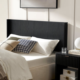 Brooklyn 3 Piece Bedroom Set, Queen Black Oak, styled in a bedroom