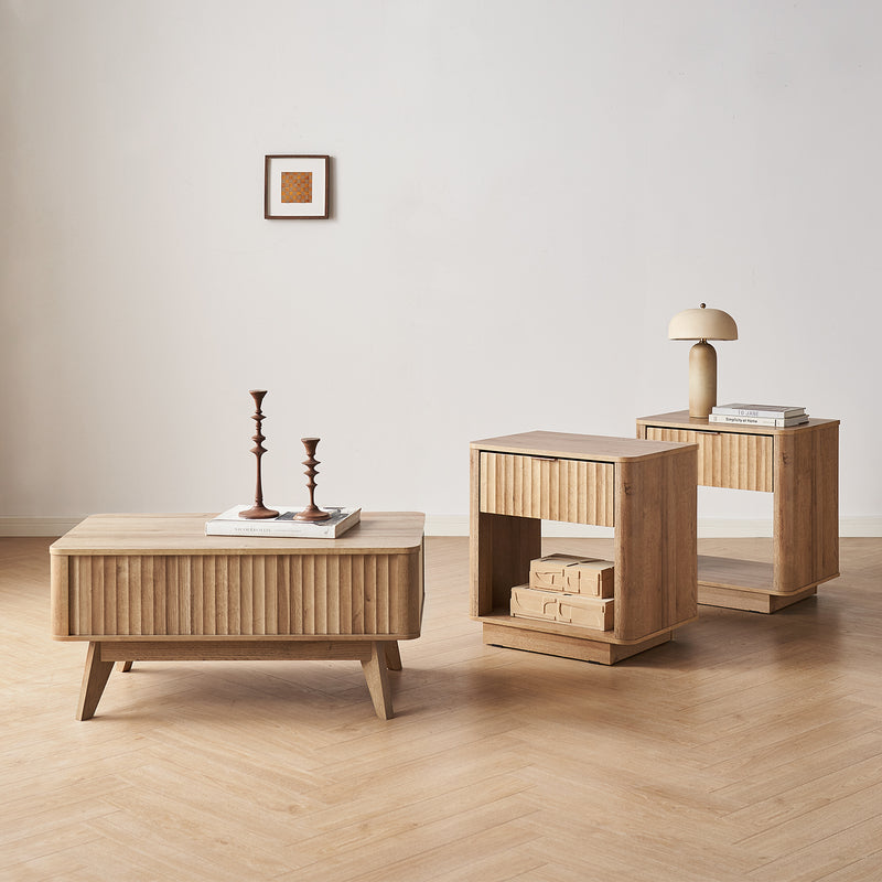 Brooklyn Side Tables (Pair) + Lift-top Coffee Table (New)