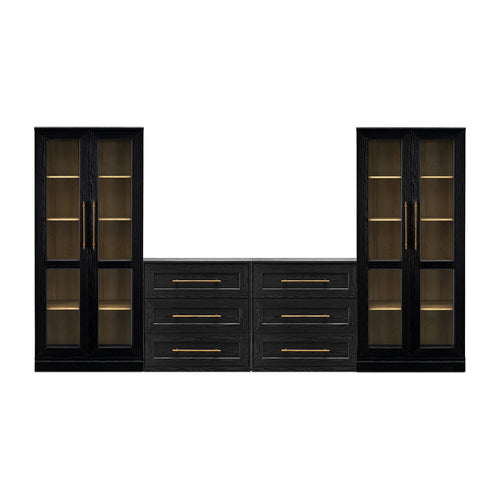 Blake 3 Drawer Dresser with Hutch, White Oak Mopio Blake 3 Drawer Dresser with Hutch, White Oak Mopio