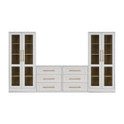 Dresser TV Stand with Tall Display Cabinets