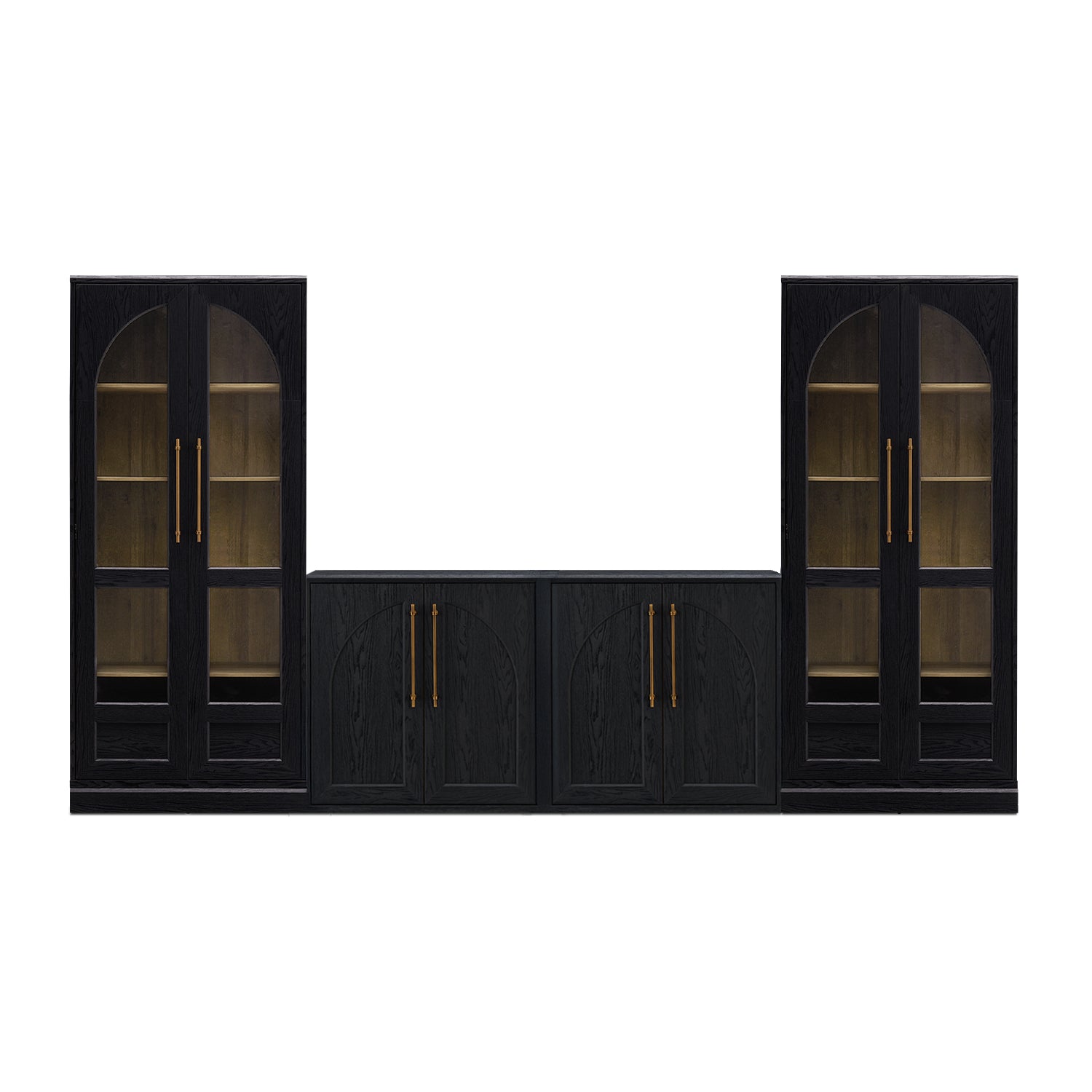 tv dresser black Modern 2200mm Black TV Stand Rectangle Media Console Wood with 4 DrawersHomary