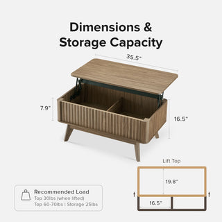 Brooklyn 57" TV Stand & Lift-top Coffee Table, Walnut Set