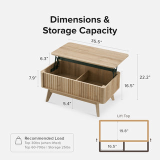 Brooklyn Side Tables (Pair) + Lift-top Coffee Table, Golden Oak Set