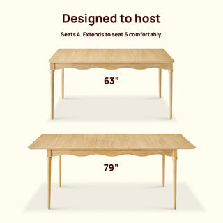 Elowen Farmhouse 63"-79" Extendable Dining Table