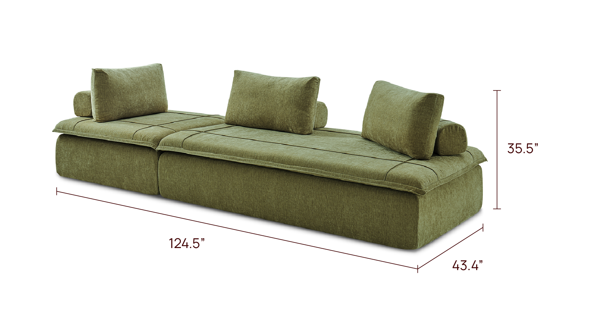 Pooof Block Modular Sofa, 3 Seater