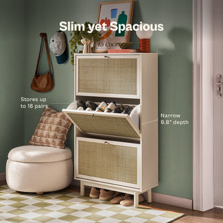 Hannah Shoe Cabinet, White
