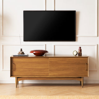 Retrovie Mid-Century Modern 59" TV Stand & Round Coffee Table Set