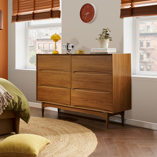 Retrovie Mid-Century Modern 6-Drawer Dresser