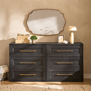 Blake 3 Drawer Dresser, Black Oak Set of 2 - lifestyle