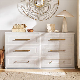 Blake 3 Drawer Dresser, White Oak Set of 2 - lifestyle