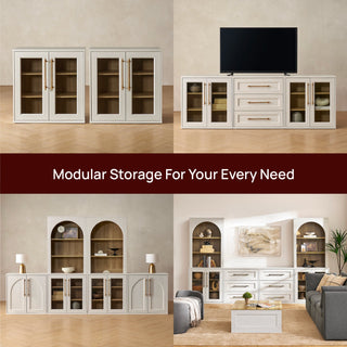 Blake Modular Storage Cabinet Acrylic, White Oak Set of 2 - modular configurations