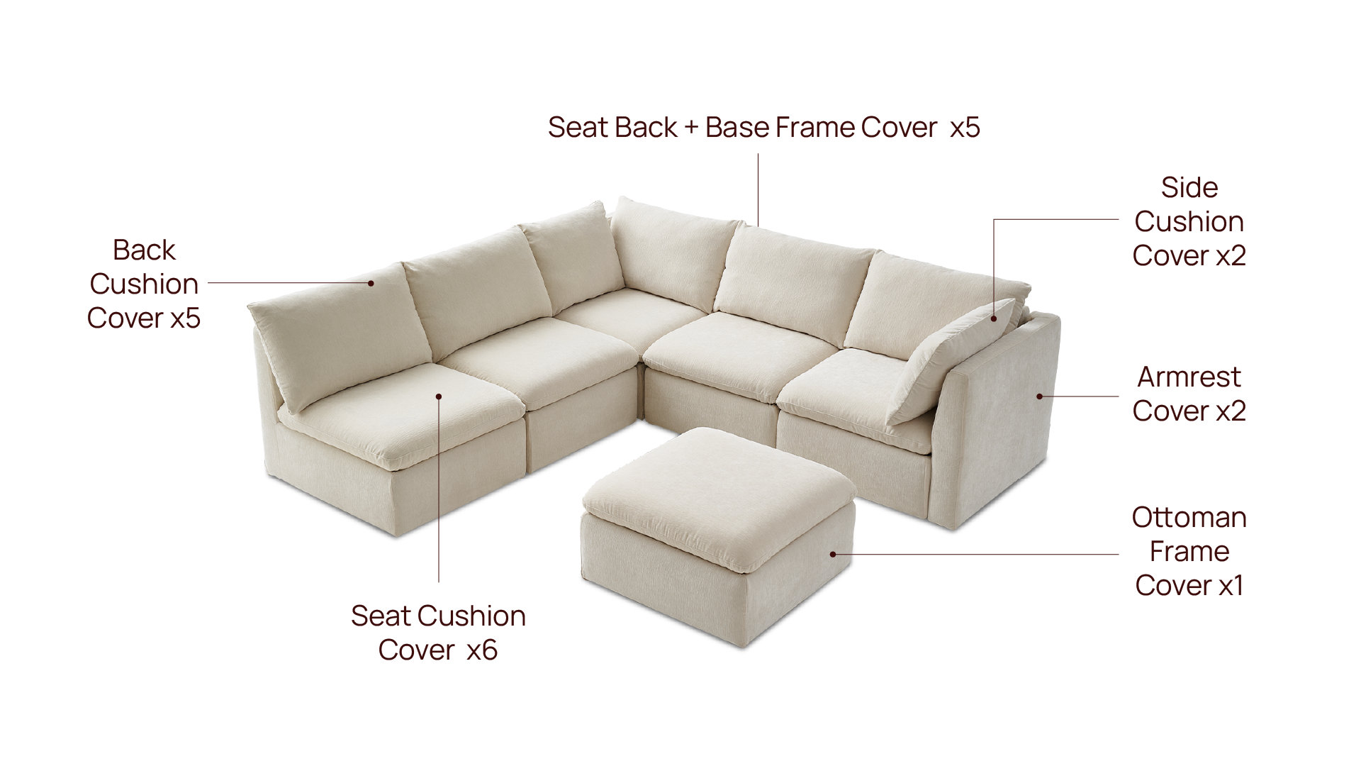 6Seats L Slipcover