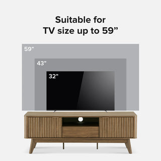 Brooklyn 57" TV Stand & Lift-top Coffee Table, Walnut Set