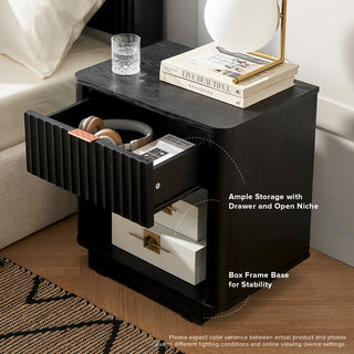 Brooklyn Nightstand, Black Oak