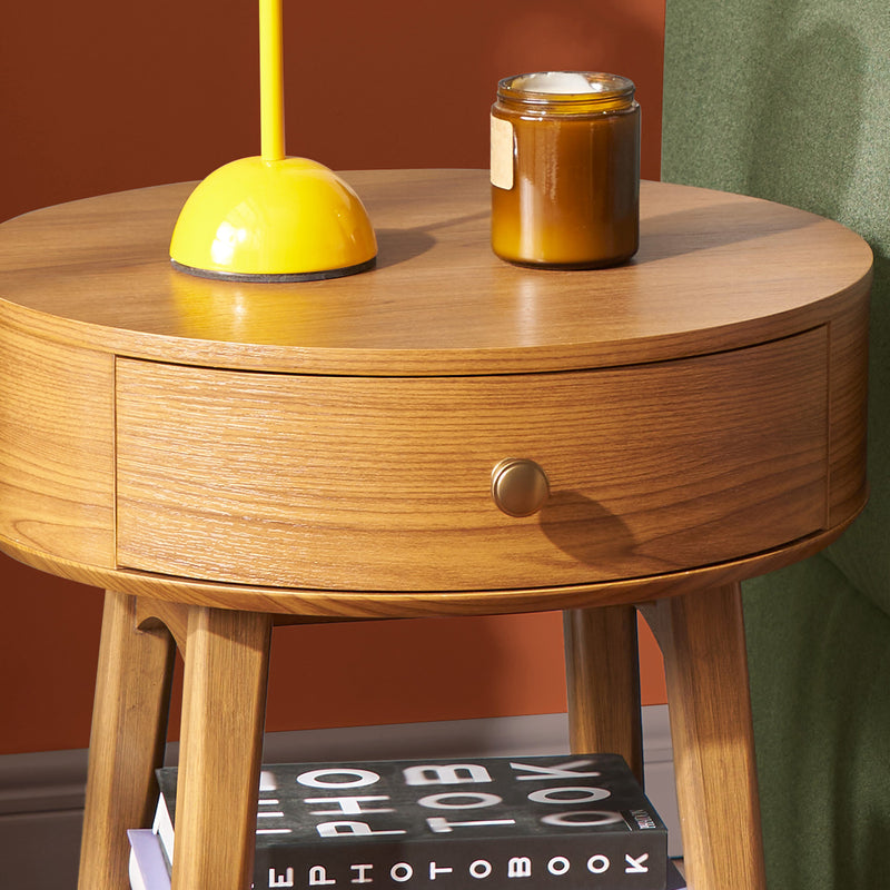 Retrovie Mid-Century Modern Round Side Table