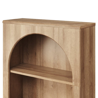 Brooklyn Hutch Cabinet in Golden Oak, arched hutch close-up