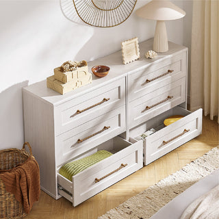Blake 3 Drawer Dresser, White Oak Set of 2 - lifestyle