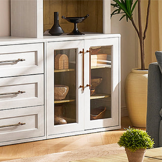 Blake Modular Storage Cabinet Acrylic, White Oak Single - detail