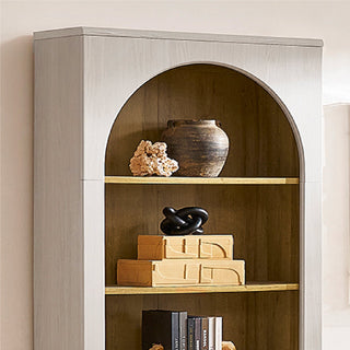 Blake Modular Storage Cabinet with Hutch Arched, White Oak - detail