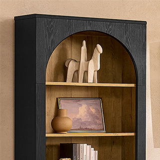 Blake Modular Storage Cabinet with Hutch Acrylic, Black Oak - detail