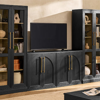 Blake Modular Storage Cabinet Arched, Black Oak Single - detail