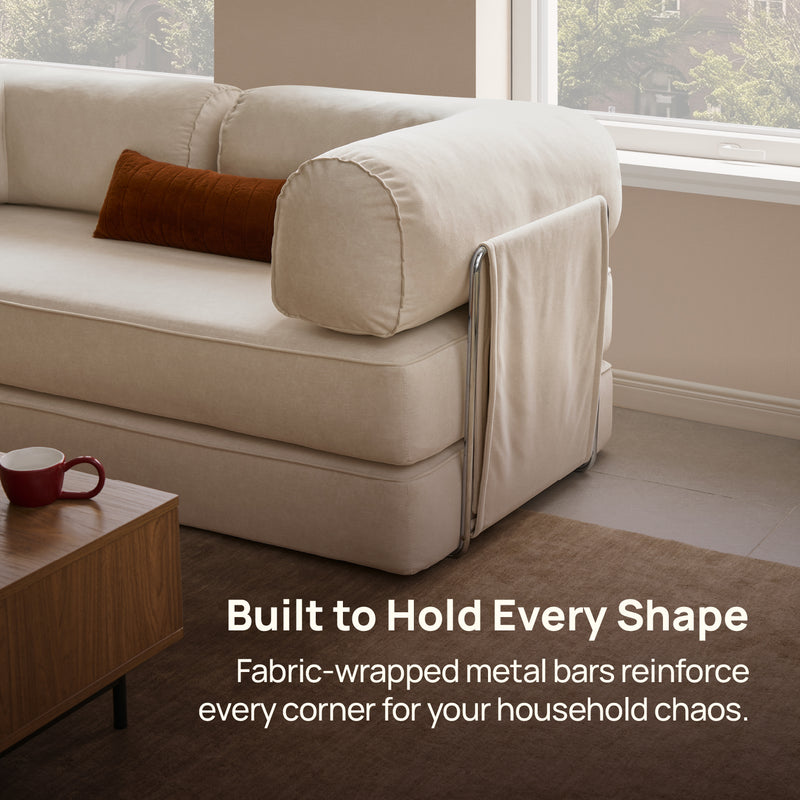 JelliCouch L-Shaped Sofa, Corner Open