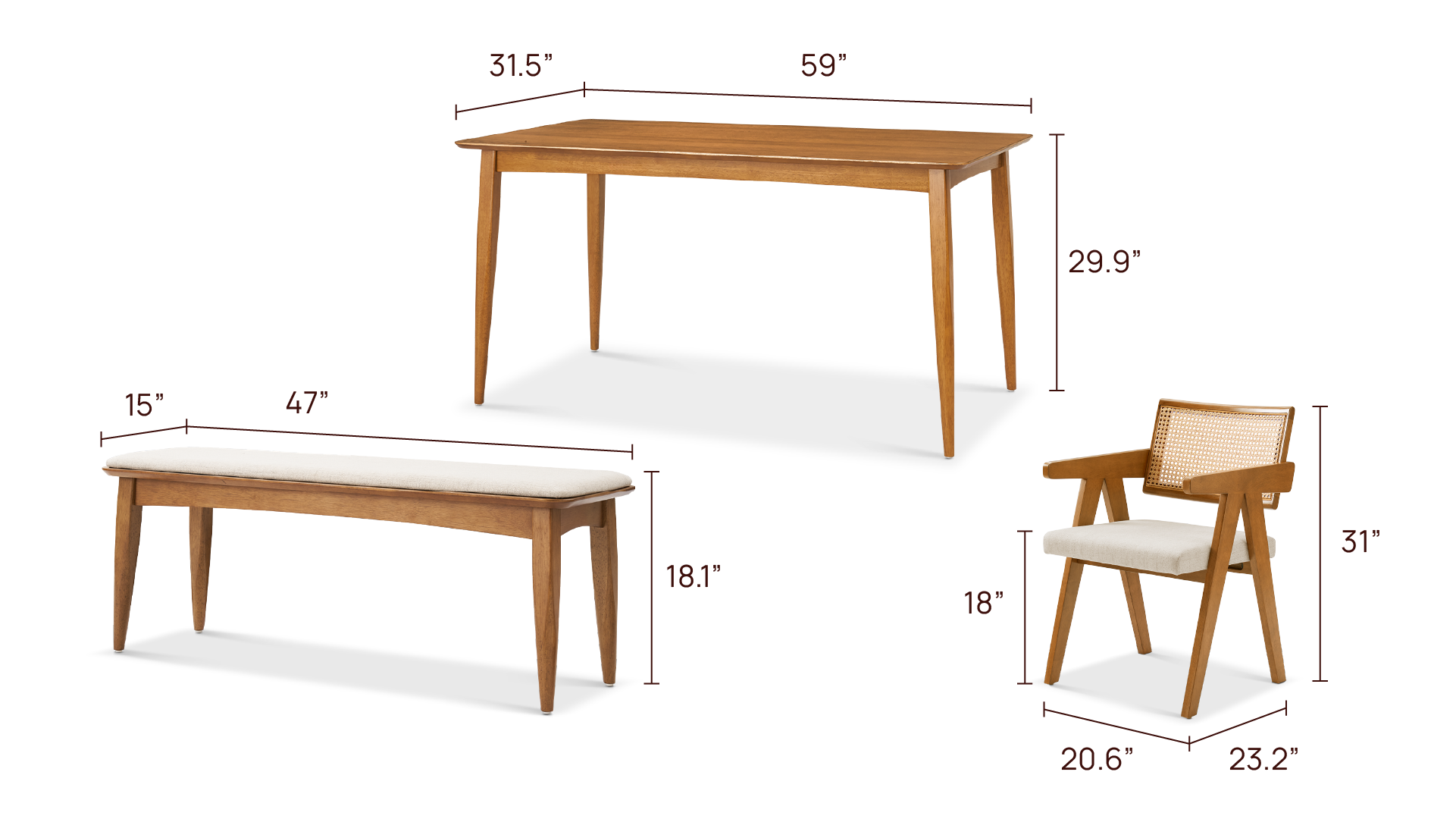 Retrovie 4S Dining Set - weava armchair