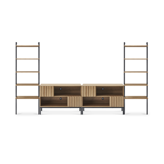 Norwin Entertainment Center (Entryway Cabinet + 5 Tier Shelf)