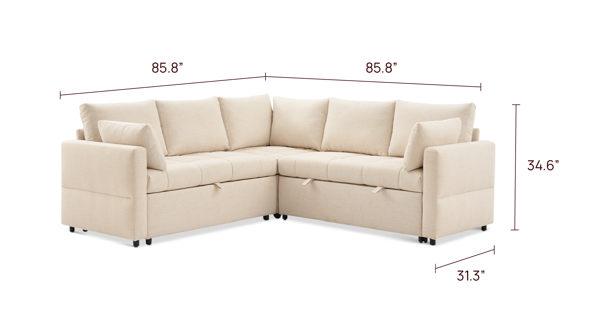 SleepStash 5-Seat V-Shaped Sofa Bed