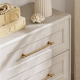 Blake L Shape Entertainment Center Style 1, White Oak - dresser detail