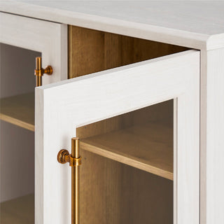 Blake Modular Storage Cabinet with Hutch Acrylic, White Oak - detail