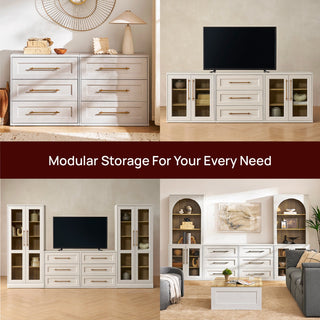 Blake 3 Drawer Dresser, White Oak Set of 2 - modular configurations