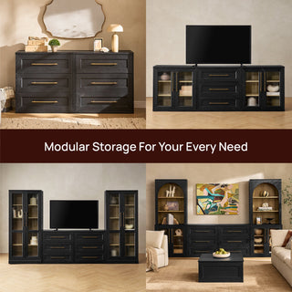 Blake 3 Drawer Dresser, Black Oak Single - modular configurations