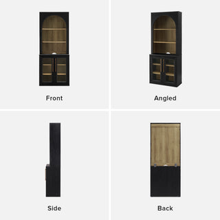 [Pre-order] Blake Modular Storage Cabinet with Hutch Acrylic, Black Oak