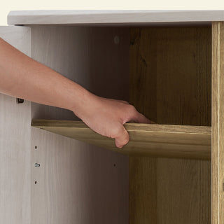 Blake Modular Storage Cabinet Arched, White Oak Set of 2 - adjustable shelves