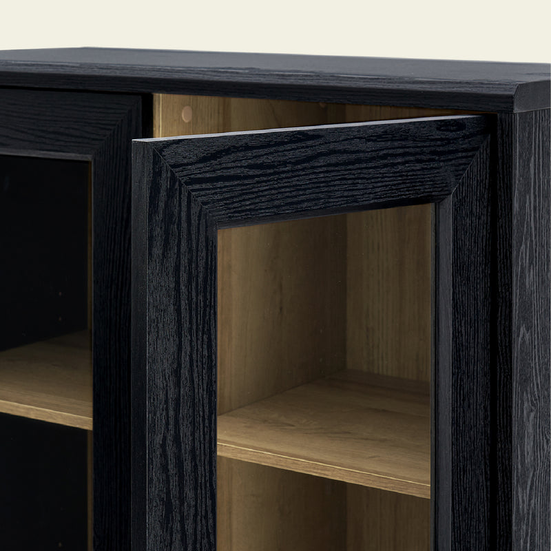 Blake 4 Piece Entertainment Center with Storage, Dresser TV Stand with Tall Display Cabinets