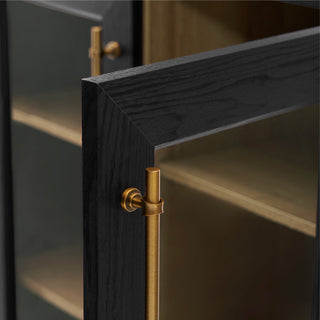 Blake Modular Storage Cabinet Acrylic, Black Oak Single - detail