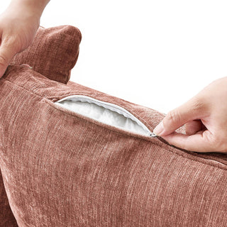 Macy 8 Seats Modular Sectional Sofa with Fully Removable Covers, Large Storage (Rusty Peach Red Chenille)