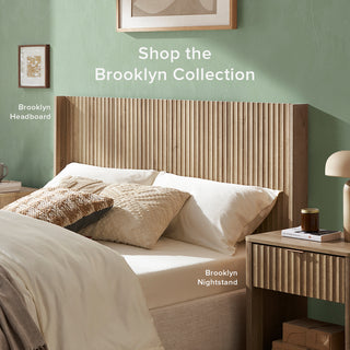 Brooklyn Headboard (Queen) + Side Tables (Pair), Golden Oak Set