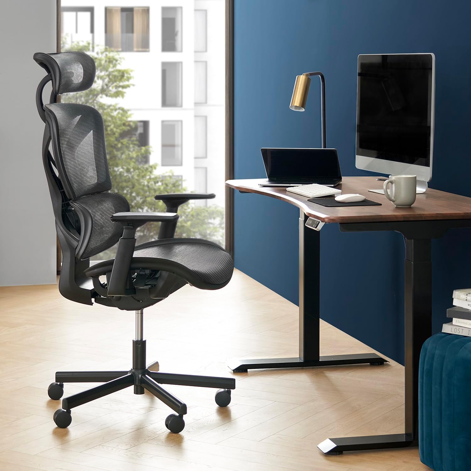 Best Office Ergonomic Lumbar Support Mesh Swivel Office Chair -Black