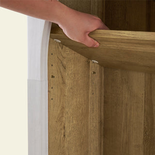 Blake Modular Storage Cabinet with Hutch Arched, White Oak - adjustable shelves