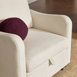 Sophie Sleeper Armchair bed extension, Pearl White Bouclé