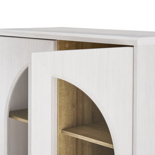 Blake L-Shape Entertainment Center Style 2, White Oak - detail