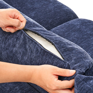 Macy Pit-sectional Sofa, Navy Blue Chenille