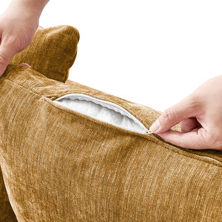 Macy 6 Seats Modular Sectional Sofa with Fully Removable Covers, Large Storage (Ochre Yellow Chenille)